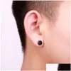 Boucles d'oreilles magnétiques hypoallergéniques en acier inoxydable pour hommes punk sans clip noir percé sur bague d'oreille bijoux en titane de mode en goutte Dhlbj