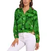 Kadın Bluzları St Patrick Günü Gevşek Bluz Paddys Yeşil Şanslı Shamrocks Sokak Giyim Büyük boyutlu Kadınlar Uzun Kollu Vintage Gömlek