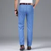 Herren Jeans Sommer Gerade Helle Farbe Luxus Business Freizeit Klassische Stretch Dünne Weiche Hosen Denim Hosen Männlich 230831