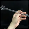 Pipes à fumer en verre borosilicaté épais à long tuyau brûleur à mazout transparent grand pyrex pour tube barboteur 7,9 pouces 20 cm goutte à ongles brûlant de Dhzh1