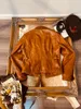 Men's Leather Faux YRCidu Brandluxury quality Sunset yellow soft cowhide jacketWest Vintage style real leather coatfashion 230831