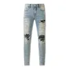 Vêtements de créateurs jeans hommes mode pantalon européen version denim déchiré longue droite rock revival haute qualité lettre moderne travail de patch trou déchiré pile jean pour hommes