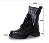 Boots Idopy Men Pu Leather Man Flat Shoes Fashion Waterproof Military Combat Tactical Footwear 230831