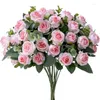 Dekorative Blumen 10 Köpfe Künstliche Blume Pfingstrose Blumenstrauß Gefälschte Seide Rose Weiße Eukalyptusblätter Für Hochzeit Tisch Party Home Decor