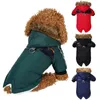 Hundebekleidung Hund Herbst/Winter Kleidung Haustier Hoodie Zweibeinige Plüschjacke Warmer Mantel mit Zugseil Reflektierender gestreifter Mantel 230830