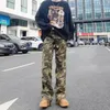 Kvinnors jeans 2023 Fashion Camouflage Baggy Tracksuit Cargo Flare Pants Joggers Women Sweatpants Hip Hop Long Byxor Pantalon Homme