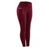 Tenues de yoga Pantalons de yoga pour femmes Poches à séchage rapide Pantalons respirants Entraînement de gymnastique Impression en plein air Sports extensibles serrés