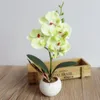 Dekorativa blommor riktiga beröring konstgjord fjäril orkidé blommor bonsai silkplast mal phalaenopsis för bröllop hem dekoration falsk potten