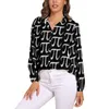 Damesblouses Wiskundelessen Printblouse Geometrie Trendy Grafisch Dames Street chic shirt met lange mouwen Lente Oversized tops