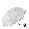 Chic Floral ANTI-UV Foldable Umbrellas Sun Compact Women Female Ladies Lady Windproof Rain Lovely Flower 8K Parasols Umbrella HKD230828