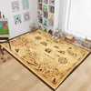 15 tailles Antique Pirate Trésor Carte Tapis Tapis pour Chambre Salon Boho Décor Tapis Rampant Pour Enfants Collège Dortoir Décor HKD230829