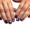 FALSE NAILS GRIMACE KORT RUND CARTERA ACHAR SAPPABLE PRESS PÅ TIPS borttagbar fullt omslag Halloween Nail Art Decor Women Dekor Kvinnor