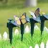 Garden Decorations Ornament Solar Powered Flying Fluttering Fake Butterfly Yard Stake Decor Artificial Plant Lawn