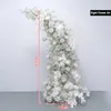 Декоративные цветы Роскошная белая роза Babysbreath Искусственный цветочный ряд Свадебный фон Арка Декор Повесить цветочную композицию Событие Вечеринка Po