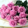 Декоративные цветы 7 шт/лот искусственный декор розовый шелк шелк цветочный латекс настоящий швад.