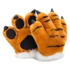 Dziecięce rękawiczki dorosłe dzieci Symulacja Tiger Paw Pluszowe rękawiczki Paski Puszone zwierzę Pchane zabawki Wyściełane ręce cieplej Halloween Cosplay Costplay 230831