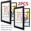 إطارات الصور 2/1pcs Kids Art Frames Wooden Displable Picture Display for A4 Art-Work Children Project