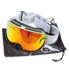 Sonnenbrille Skibrille mit magnetischer doppellagiger polarisierter Linse Skifahren Antifog Snowboard Herren Damen Brillenetui