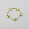 Klavertje vier armband ontwerper sieraden set hanger armband Stud Earring goud zilver parelmoer groene bloem ketting link chain Womens-1