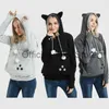 Mode mignon porte-animal de compagnie sweats à capuche femmes sweat-shirts hommes unisexe kangourou chien chat pochette grand manteau de poche hiver hauts x0831