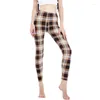 Women's Leggings Sexy Pants Gym Sport Women Tights Plaid Printed For Fitness Jeggings Elastic Push Up Trousers