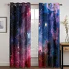 Curtain 3D Night Bright Summer Starry Milky Way Sky Series 2 Pieces Shading Window For Living Room Bedroom