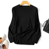 Women's Sweaters Korean Fashion Sweater Cardigan White Black Striped Knitted Women 2023 Winter Short Pullover Long Sleeve Female