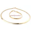 Schmuckeinstellungen Frauen 6mm Kragen Choker Halskette Armreif Armband Set Gold Edelstahl Schlangenkette 201 Drop Lieferung Dhmzv