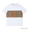 Burby camiseta masculina designer camisa em torno do pescoço manga curta camiseta masculina feminina moletom xadrez impresso algodão oversizet-shirthw4z