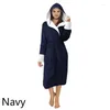 Women's Sleepwear Dressing Gowns For Women Winter Warm Plush Long Shawl Bathrobe Soft Home Clothes Sleeved Robe Coat Solid Cardigan