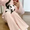 Women's Sleepwear Pajamas Spring And Autumn Cotton Cartoon Cute Panda Outwear Crewneck Pullover Long Sleeve Trousers Home Clothes