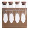 Kitchen Storage Wooden Coffee Beans Tea Display Rack Stand Gl Test Tube Sealed Decorative Ornaments Cereals Canister For Barista