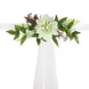 Flores decorativas Silla de boda Decoración floral Arreglo artificial para cintas de pasillo trasero Hilo de 1,5 m