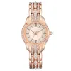 Orologi da polso Sdotter Orologio da polso al quarzo da donna di lusso in oro rosa con diamanti Orologi analogici Orologio alla moda senza scala Zegarek