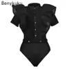 Women's Jumpsuits Rompers Black For Women Gothic Combinaison Femme Sexy Party Body Top Mesh Bodysuit Womens Clothing Romper 230830