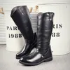 Stiefel Nachtclub Punk Herren Motorrad Mode Stiefel schwarz echtes Leder Schuhe hübscher Ritterstiefel hoch Reiten Botas Homme Sapatos 230831