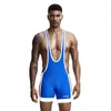 Yoga Outfit Sport Underwear Men Slim Body Bodybuilding Undershirts Corset Modal Bodysuit One Piece Sheer Romper