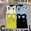 Kvinnors stickor Tees Designer Simple Women Laced Knit Vest High Quality Camisole Stylish Slim Sleeveless Waistcoat Sports Style Pullover Tops 83vr