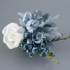 Flores decorativas acessórios de casamento para damas de honra flor pulseira festa decoração broche clipe corsage pulso