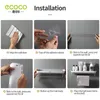 Bathroom Shelves ECOCO Wall Mounted Storage Towel Rack Shower Shelf Toilet Organizer Furniture Accessories 230830