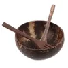Dinnerware Sets Wooden Utensils Eating Coconut Shell Bowl Salad High Capacity Storage Fruit
