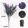Decorative Flowers Outdoor Decoration: Artificial Lavender With 7-Pointed Leaves - A Must-Have For Vibrant And Lifelike Garden Ambiance