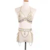 Other Jewelry Sets Body Chain Women Waist Belt Top Bra Harness Summer Bikini Water Drop Bodychain Festival T200508 Delivery Dharu