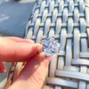 High Qualit European and American luxury 5 carat diamond ring radiant cut rectangle light luxury zircon ring925 silver