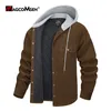 Męskie kurtki Magcomsen Winter Cord Order z kapturem multipockets Casual Butdondown ciepły płaszcz wiatrówki 230831