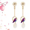 Boucles d'oreilles pendantes pour femmes, bijoux à la mode, mignon, goutte d'huile, oiseau, perroquet, coquille, Long charme