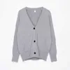 Basique bref col en V Cardigan pull femmes tricotés Cardigans noir gris Beige S-2XL HKD230829