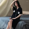 Women's Sleepwear Summer Sexy Women Night Dress Nightgown Loose Nightdress Nightwear Homewear Cute Pajamas Outfit