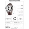 Relógios de pulso Quartz Watch for Men Fashion Leather Masculino Cronógrafo Relógio dos Alunos do Avanço de Avanço Relujão Hombre