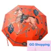 Rain Paraply Women Män Folding UV Protection Sunshade Wholesale Designer Umbrellas Luxury Automatic